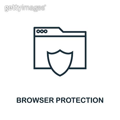 Browser Protection Icon Outline Style Thin Line Creative Browser