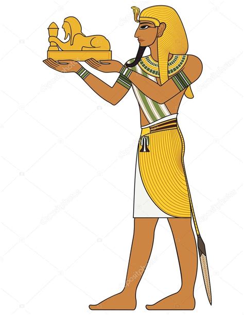 Mignon pharaon égyptien dans le style de dessin animé image vectorielle