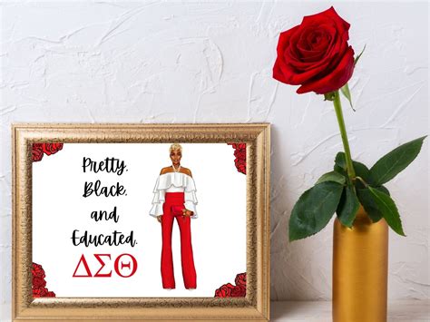 Delta Sigma Theta Inspired Printable Wall Art Sorority Wall Etsy