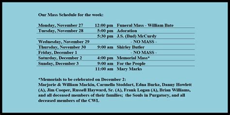 Mass Schedule – Holy Redeemer