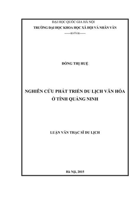 Nghiên cứu phát triển du lịch văn hóa ở tỉnh quảng ninh PDF