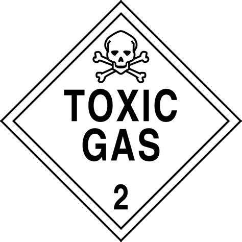 Hazard Class 2 Toxic Gas Dot Placard Mpl206