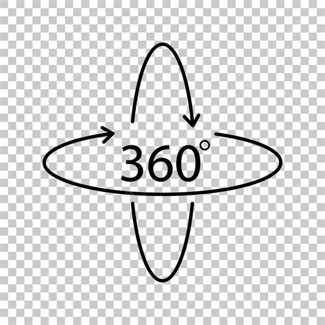 Icono De Vector De 360 Grados En Diseño Plano Png Girar Virtual Símbolo Png Y Vector Para