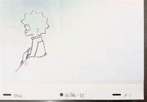 Lisa Simpson Original Drawing The Simpsons Ep25 Season 07 Matt Groening 20th Century