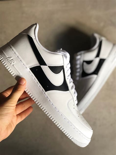 Custom Nike Air Force 1 White and Black Duotone | Etsy