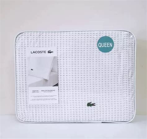 Jogo De Roupa De Cama Lacoste Queen 100 Algodão 4 Peças