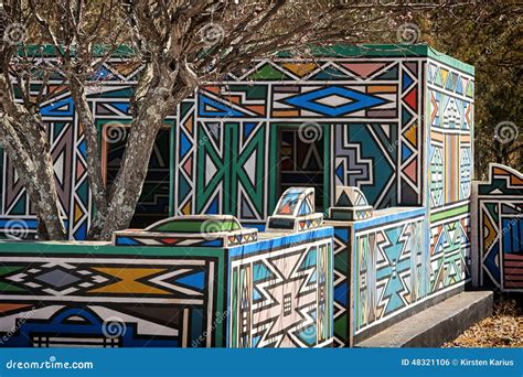 Ndebele Village (South Africa) Stock Photo - Image of village, pattern ...