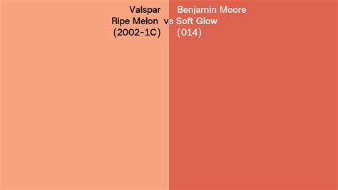 Valspar Ripe Melon 2002 1C Vs Benjamin Moore Soft Glow 014 Side By