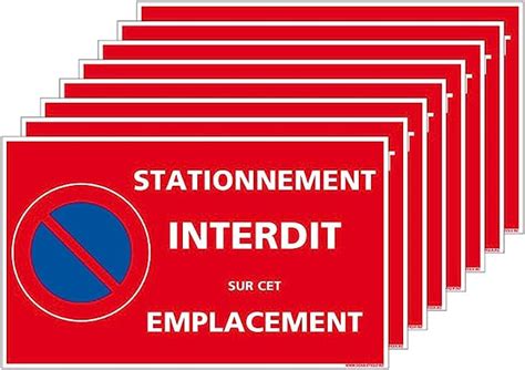 Planche De Autocollants Stationnement Interdit Papier Autocollant