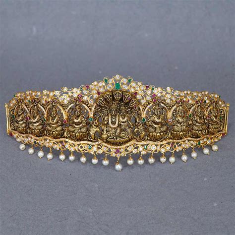 Buy 22Kt Gold Precious Pachi Designer Vaddanam 56VG1672 Online From