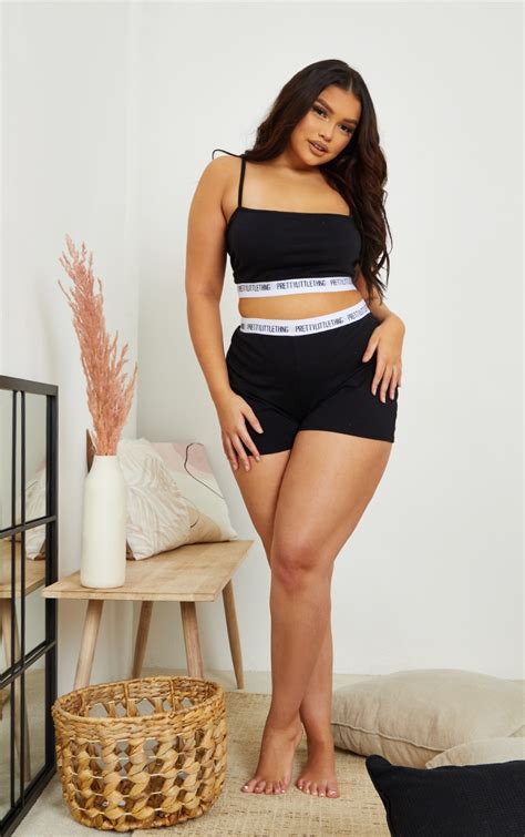 Plt Plus Black High Waist Short Lingerie Set Plus Size Plt Aus