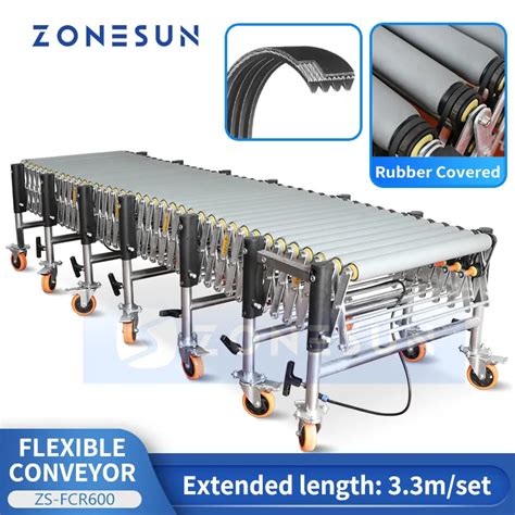 Zonesun Convoyeur Flexible Recouvert De Caoutchouc Rouleaux Aliment S