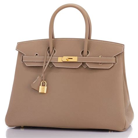 Hermes Etoupe Togo Cm Birkin Bag Taupe Gold Hardware Iconic For Sale