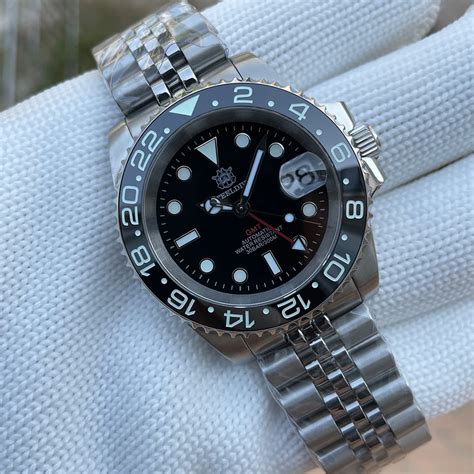 Movimiento NH34 Para Hombre Reloj De Buceo De Cuatro Manos GMT