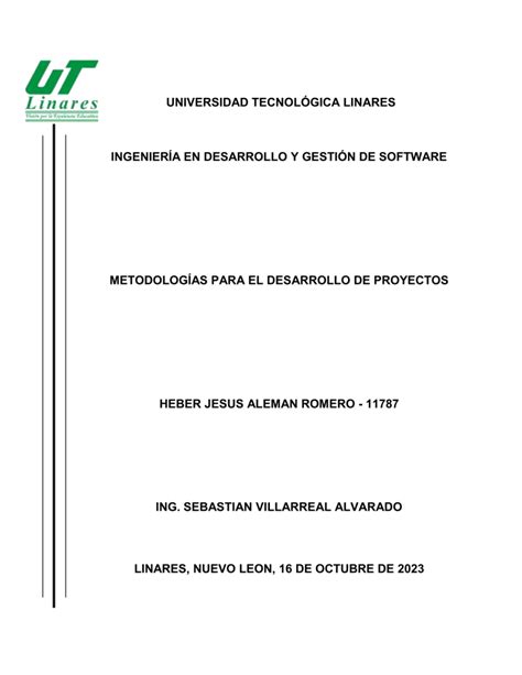 Metodologia Para El Desarrollo De Proyectos