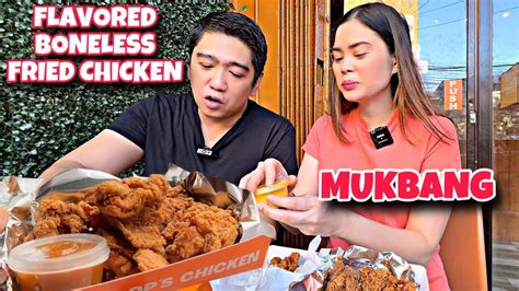 Sobrang Sarap Na Flavored Boneless Fried Chicken Mukbang Pinoy Mukbang Youtube