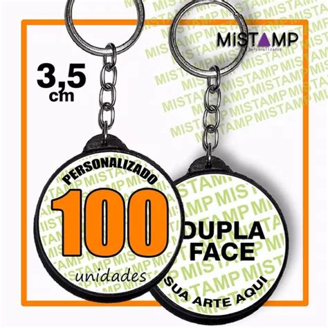 Chaveiro Dupla Face Personalizado 100 Pç 3 5cm Botton Boton