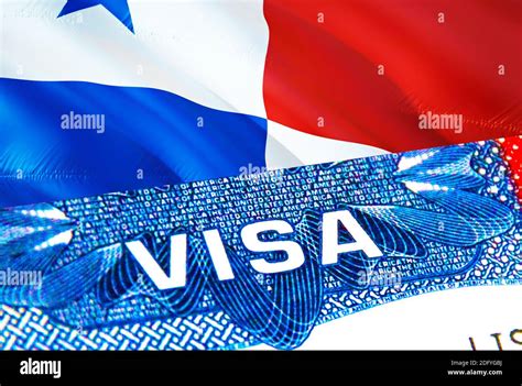 Panama Visa. Travel to Panama focusing on word VISA, 3D rendering ...