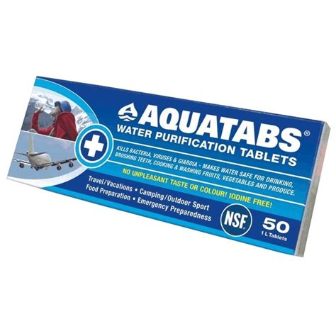 Paquet de 50 comprimés de purification d eau Aquatabs