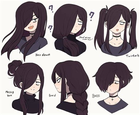 Digital Art🌱 On Instagram “different Hair Styles For Goth Bf ️ Which One Do You Like The Most