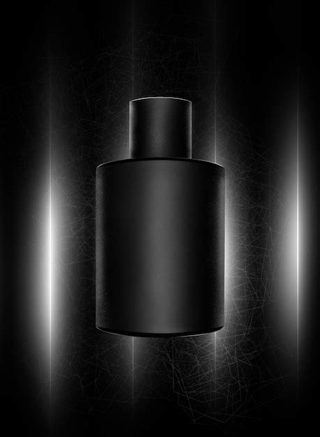 Premium Photo | Black perfume on a dark background