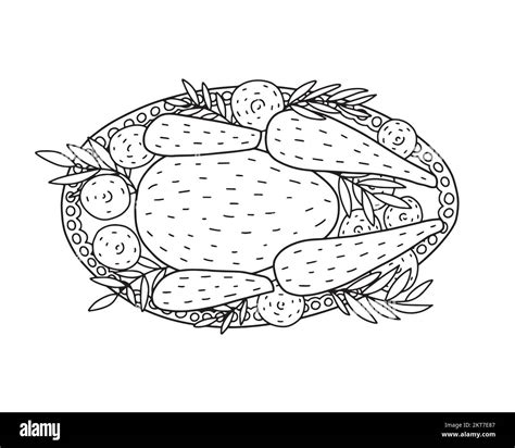 Top View Turkey Dish Vector Stock Vector Image And Art Alamy