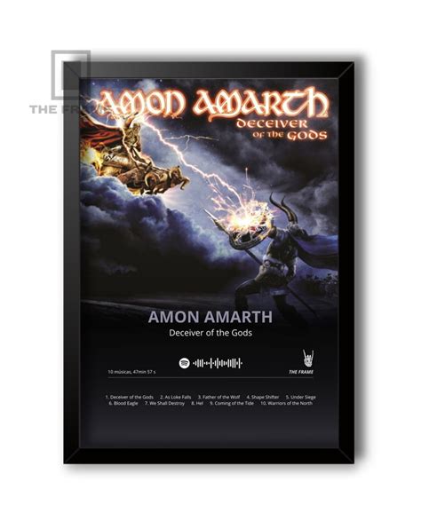 Quadro A4 Spotify Amon Amarth Album Deceiver Of The Gods Elo7