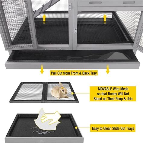 Aivituvin Upgrade Rabbit Hutch Rabbit Cage Indoor Bunny Hutch With Run