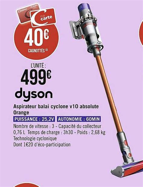 Promo Aspirateur Balai Cyclone V Absolute Orange Dyson Chez G Ant