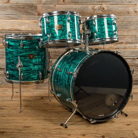 Gretsch 12131622 4pc Drum Kit Emerald Green Pearl 1970s Used