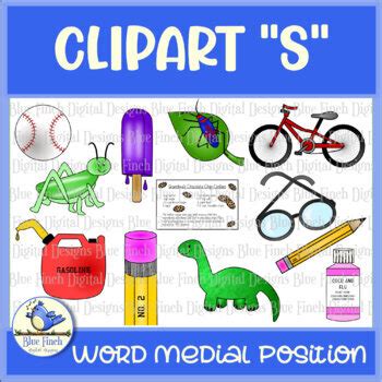 Articulation Clipart Word Medial S Sound By Blue Finch Digital Designs