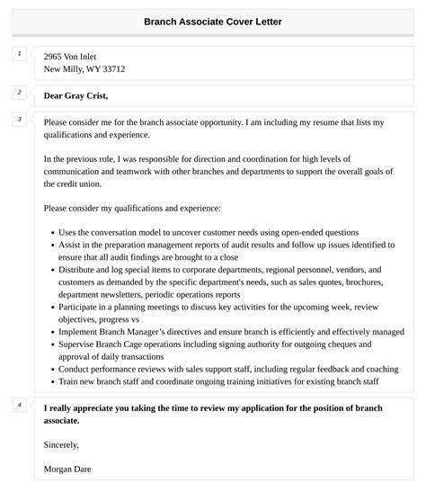 Branch Associate Cover Letter Velvet Jobs