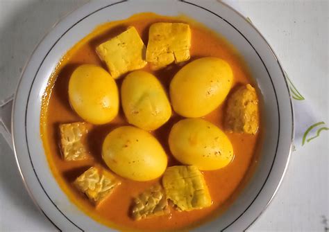 Resep Gulai Telur Tempe Tahu Oleh Wati Wartini Cookpad