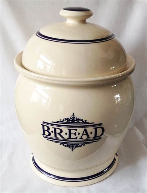 Nivag Crockery The 1869 Victorian Pottery Blue And Cream Bread Crock