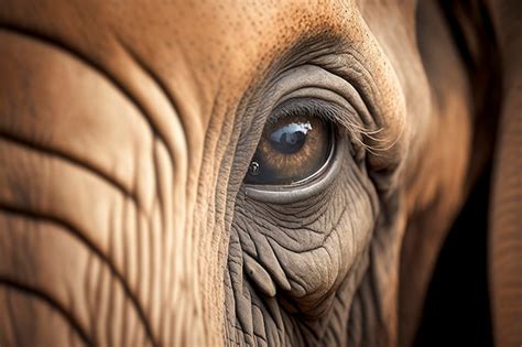 Premium Photo Closeup Of Elephants Eyes Ai Technology Generated Image