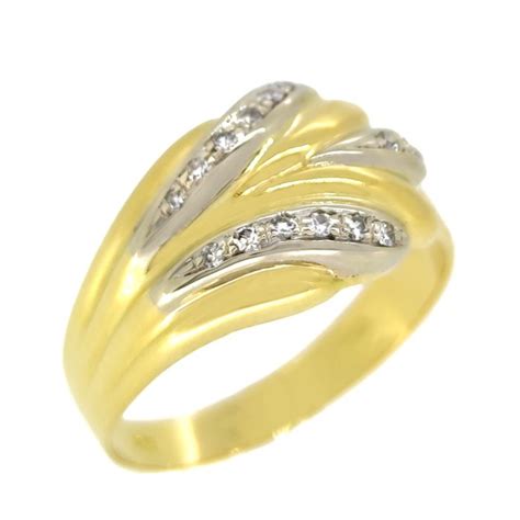 18 Carati Oro Bianco Oro Giallo Anello 0 23 Ct Diamante Catawiki