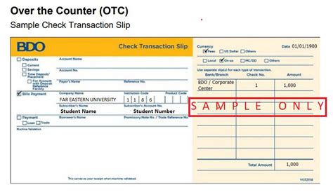 Sample Bdo Deposit Slip - IMAGESEE