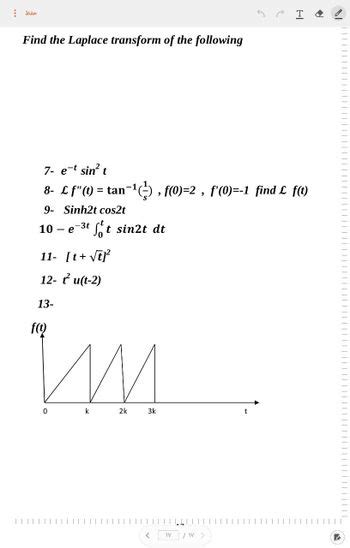 Answered Find The Laplace Transform Of The Bartleby