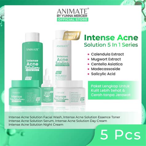 Jual Animate Acne Solution Series 5in1 Paket Perawatan Wajah Berjerawat