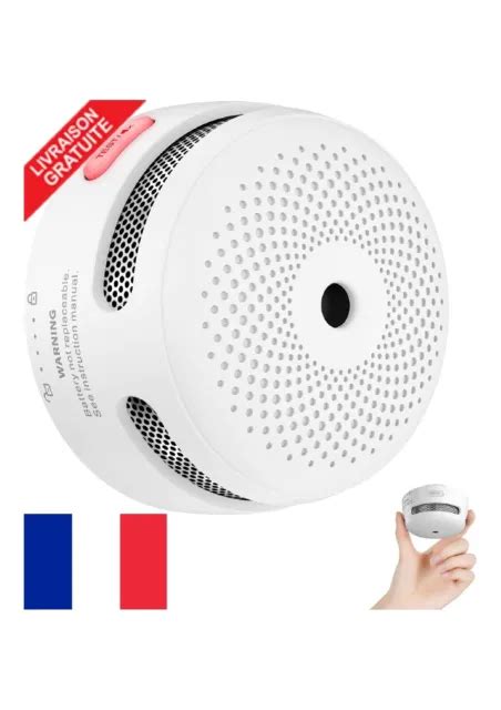 DÉTECTEUR DE FUMÉE Incendie Batterie Interchangeable Capteur Optique