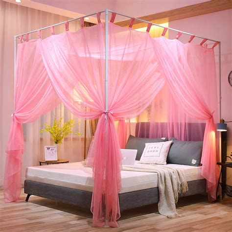 Amazon Mengersi Simple Corner Post Bed Canopy Curtains Quick