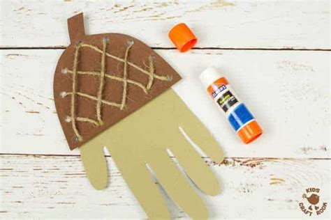 Handprint Acorn Lacing Craft Fun Autumn Craft For Kids Kids Craft Room