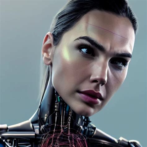 Beautiful Cyborg Female Face Looks Like Actress Gal Gadot Roboti