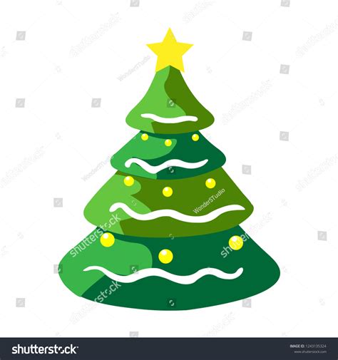 Beautiful Elegant Green Christmas Tree Vector Stock Vector Royalty