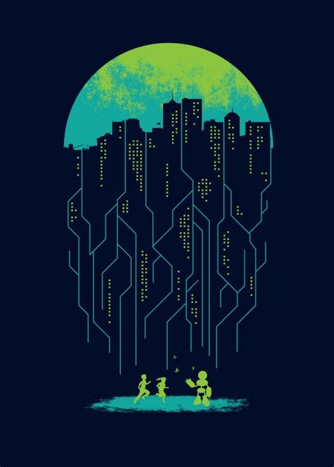 Displate Poster Electricity eletric #robot #city #future #kids #wired # ...