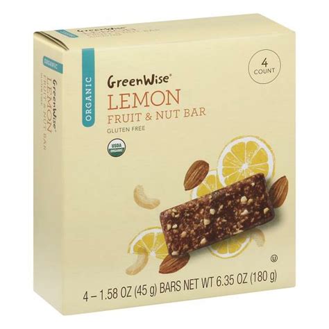 Greenwise Fruit And Nut Bar Organic Lemon