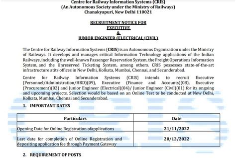 CRIS Recruitment 2022 Golden Opportunity To Get Job On These Posts