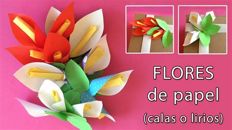 Flores De Papel Lirios O Calas Para Adornar Regalos Youtube