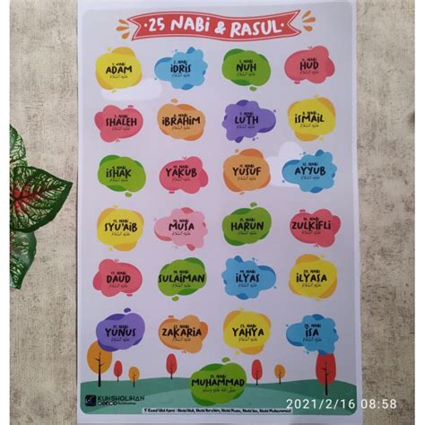 Jual Poster 25 Nabi Rasul Shopee Indonesia