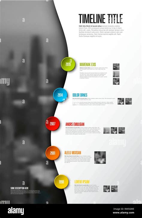 Vector Infographic Timeline Report Template With Big Photo Placeholder